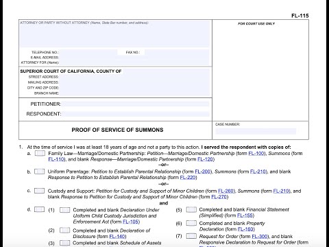 Proof of Service for Family Law Summons in the U.S. Legal System
