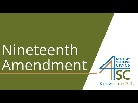 Nineteenth Amendment and Its Role in American Legal Rights