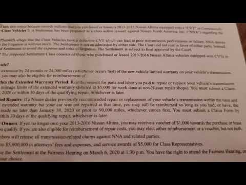Nissan Murano CVT Class Action and the American Jury System